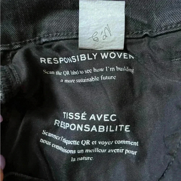 NWT Frame Denim Le Palazzo Exposed Button Wide Leg Jeans Manserra Black 26 - Picture 6 of 7